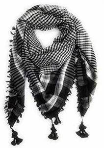 Black Arafat Desert Scarf / Big Shoulder Rumaal Scarf / Neckerchief Muslim Scarf - Picture 1 of 4