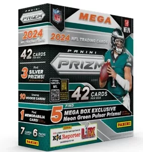 Mega caja sellada de fábrica de tarjetas coleccionables de fútbol americano Panini Prizm 2024 - Imagen 1 de 1