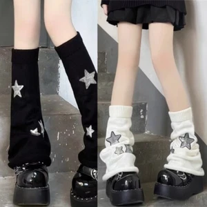 Cute Leg Warmers Y2K Knit Flared Leg Sleeves Goth Baggy Cuff Ankle Heap Socks - Picture 1 of 10