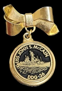 USS John McCain DDG-36 Pendant Brooch from Mother Roberta McCain Estate ~ B - Picture 1 of 2