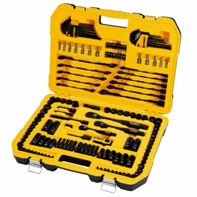 DEWALT 184 Piece Mechanics Tool Kit Spanner Socket Set Ratchet Black Chrome NEW - Image 1 of 4
