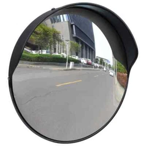 Convex Traffic Mirror PC Plastic Black 30cm Outdoor Mirror Security vidaXL - Picture 1 of 5