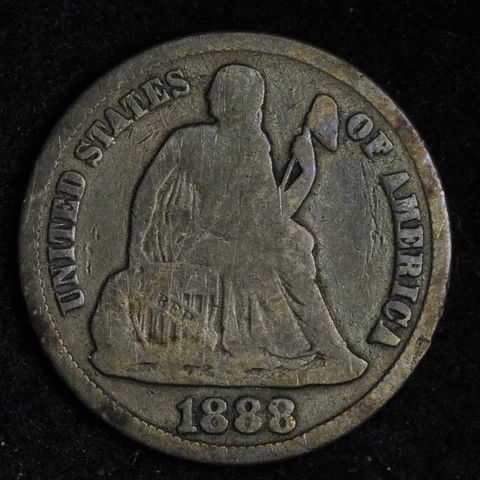 1888-S Seated Liberty Silver Dime CHOICE FINE E237 STP Cover