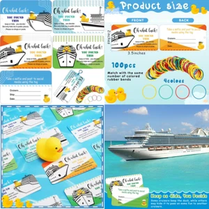100 Sets Cruise Duck Tags Ducking Game Card 2 X 3.5 Inches Double Sided Tags - Picture 1 of 8