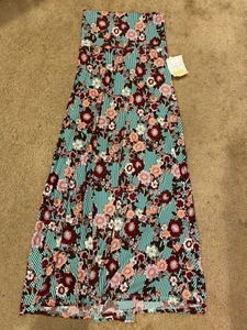 LuLaRoe Maxi Skirt Floral Daisy sunflower flowers Sz XXS Waist Stretch NEW - Picture 1 of 3