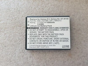 Batterie Interne EB-L102GBK EB-L1M8GVU 3.7V 1600mAh Samsung Galaxy S II GT-I9100 - Picture 1 of 3