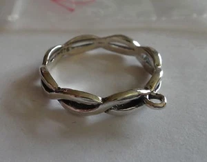 size 7.5 Sterling Silver Braided Band to Add a Charm on 4mm wide band Ring - Picture 1 of 4