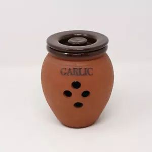 Tarro de colección Suffolk Potteries guardián de ajo olla urna bodega con tapa terracota - Imagen 1 de 12