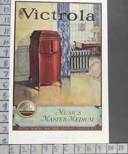 1910 VICTROLA VICTOR PHONOGRAPH GRAMOPHONE MUSIC SING VINTAGE ART AD  BS100 - Picture 1 of 1