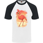 Flamingo Painting Mens S/S Baseball T-Shirt