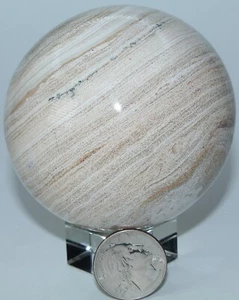 Madagascar Pale Wood Jasper Sphere / 3.00" (76.20 mm) / 21.8 oz (618.01 gr) 3226 - Picture 1 of 19