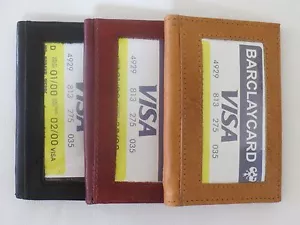Bifold Wallet ID Credit Card Money Holder Genuine Leather 3 Colors For Men. - Picture 1 of 9
