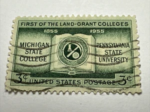 US 3 Cent Land Grant Colleges Michigan State 1955 106S - Picture 1 of 3