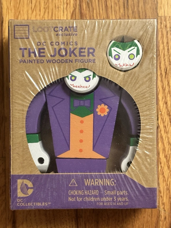 DC Comics The Joker Painted Wooden Figure Loot Crate Exclusive Batman NEW/SEALED - Image 1 of 3