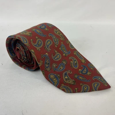 CORBATA DE SEDA VINTAGE COACH GRANATE PAISLEY ITALIA 59,5 X 3 Foto 1 de 4