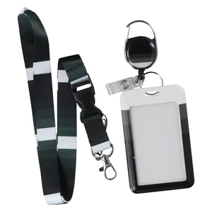 ID Card Badge Holder Key Chains Key Ring High Quality Lanyard Rotatable Buckle - Photo 1/11