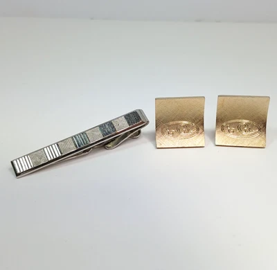 Gemelos Swank Joyería Hombre Tono Dorado Tie Tack Tono Plata Foto 1 de 4