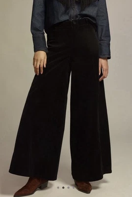Pantalones Palazzo Anthropologie Shine Pana TALLA 2 XS Negros Románticos Western Boho Foto 1 de 4