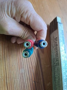 Klinke auf Cinch Klinken-Stecker , 3 Chinch-Kupplung, Audio Adapter - Bild 1 von 4