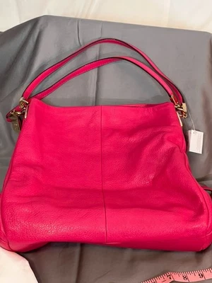NWT Coach Phoebe Pebbled Leather Hobo Shoulder Bag Pink Ruby 26224 ($358) - Image 1 of 4