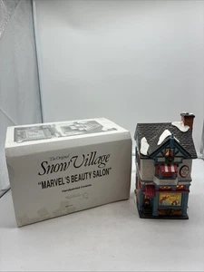 Department 56 Snow Village Marvel's Beauty Salon #5470-4 With Light 1994 - Bild 1 von 12