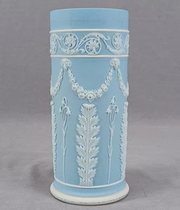 Early 19th Century Wedgwood Light Blue & White Dipped Jasperware Spill Vase - Picture 1 of 16