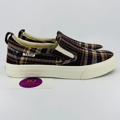Taos Women's Rubber Soul Burgundy Plaid Canvas Slip On Comfort Sneakers Size 7 - Image 1 of 4