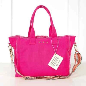BOLSO BANDOLERA DE LONA ROSA CON FLECOS LUNA BASTANTE SIMPLE - ¡GRAN BÁSICO DE VERANO!! - Imagen 1 de 5