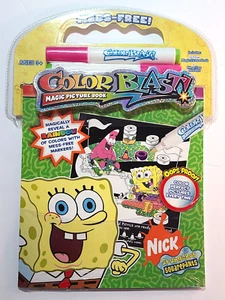 SpongeBob Squarepants Nick Color Blast Magic Picture Book w Pens RARE 2006 New - Foto 1 di 7