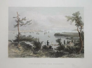 NORTH AMERICA - VIEW OF NEW YORK FROM WEEHAWKEN... 1840 - Foto 1 di 1