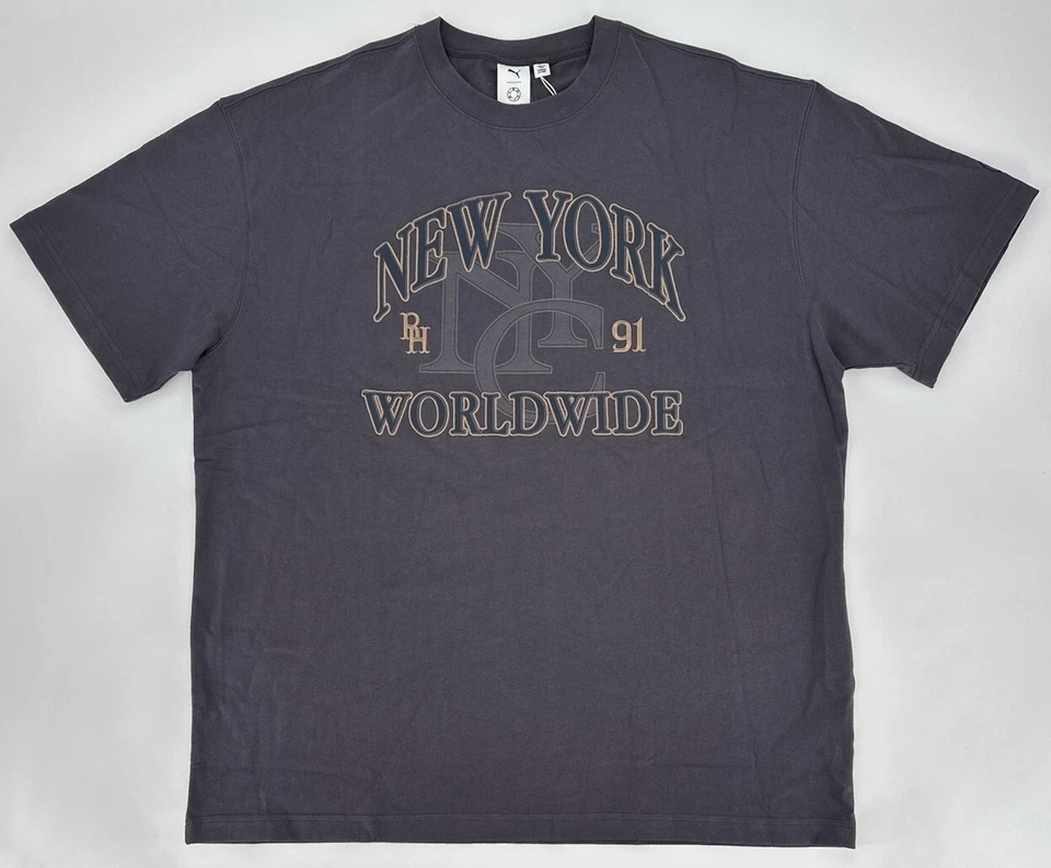 Puma x Rhuigi Men's New York Graphic Charcoal T-Shirt Size M 620888-13