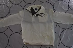 Giacca Hilfiger Vintage Uomo TOMMY JEANS Bianca Frangivento Cerniera Spell Out Large - Foto 1 di 12