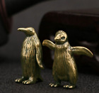 1 pair Brass Penguin Figurine Home Ornament Animal Figurines Gift Small Statue