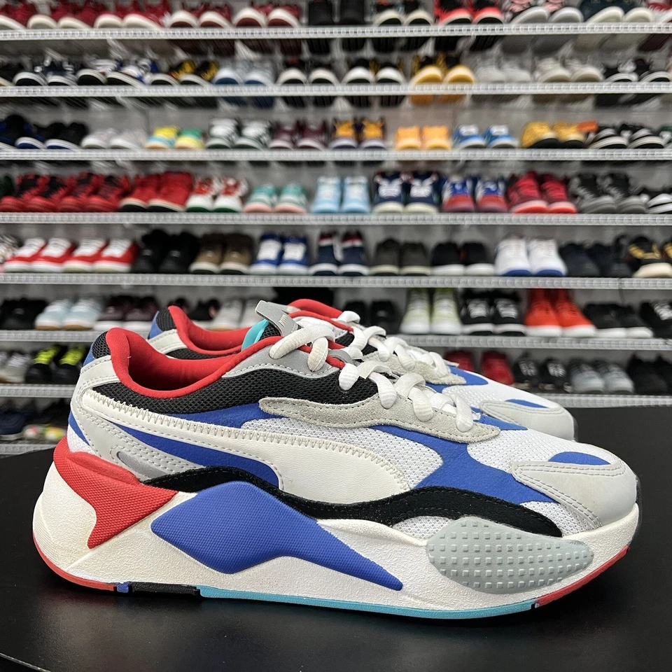 Puzzle PUMA RSX 3 Blanco Azul Rojo GS 372357-05 Juvenil Talla US 7C Foto 1 de 4
