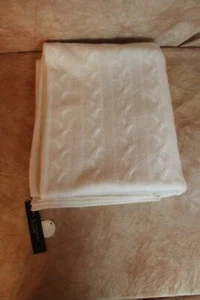 ELIE TAHARI HOME CABLE CACHEMIR TIRO ESCARCHA BLANCO 50"x60" NUEVO CON ETIQUETAS SF18 - Imagen 1 de 4