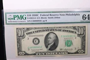 1950C $10 Federal Reserve Note, PMG 64, EPQ, Store Sale #GFRB051 - Picture 1 of 2