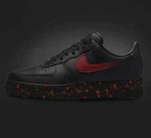 Zapatos negros personalizados Nike Air Force 1 'Gradient Red Fade' salpicaduras para hombre mujer - Imagen 1 de 13