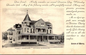 WILKES BARRE, PENNSYLVANIA - MERCY HOSPITAL - ADVERTISING - 1906 - UDB POSTCARD - Picture 1 of 2