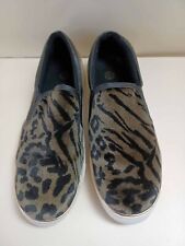 River Island 'Raisin' Satin/Velvet Loafers Flats - animal print - Size 8