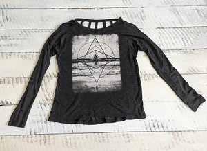 Top Wet Seal taglia S vintage antracite erica geometrico spiaggia con spalline sul retro - Foto 1 di 6