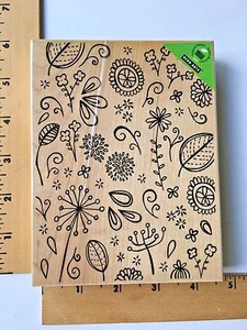 Hero Arts Rubber Stamp - Leaves & Flower Scatter Background - S5305 - NEW - Picture 1 of 3