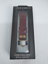 Vince Camuto 24mm Rich Burgundy Leather Watch Strap Fits Apple Watch 42/44/45mm
