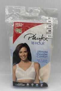 Playtex 18 Hour Wirefree Natural Beige Bra #4693 Shoulder Comfort Support Sz 36B - Picture 1 of 3