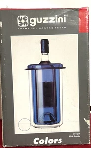 Guzzini Wine Holder Italy Blue/Clear Plastic Original Box - Picture 1 of 7