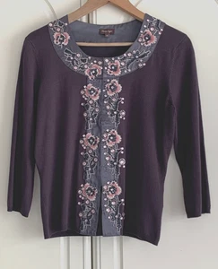 Cardigan/giacca in jersey girocollo impreziosito grigio fumo Phase Eight taglia 14 - Foto 1 di 5