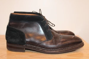 Stivali BONTONI Norvegese Desert Chukka in pelle marrone scuro US 11 EU 44 suole Vibram - Foto 1 di 21