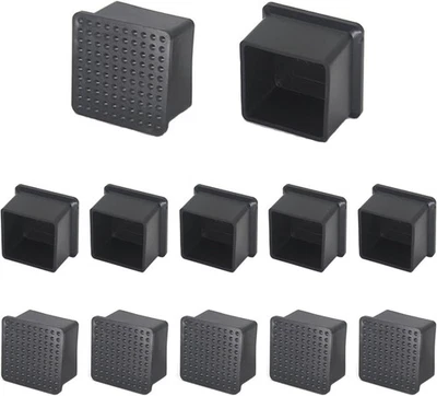 WVAPZWR 12Pcs 2"x2" (50mmx50mm) Square Rubber Chair Leg Tips Caps, Table Leg Covers, ...