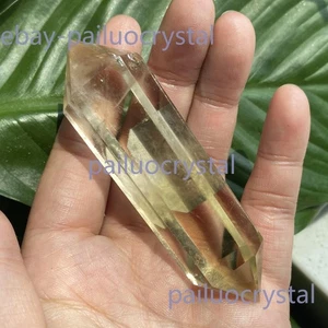 67g Natural Citrine Obelisk Quartz Crystal Double Point Wand Reiki Healing 87mm - Picture 1 of 7