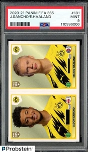 2020-21 Panini Fifa 365 Soccer #181 Jadon Sancho Erling Haaland PSA 9 MINT - Picture 1 of 2