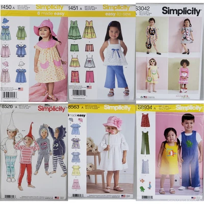 Simplicity UNCUT! U-PICK! TODDLER Girl Clothes Sewing Patterns Size 1/2 - 4 - Image 1 of 3